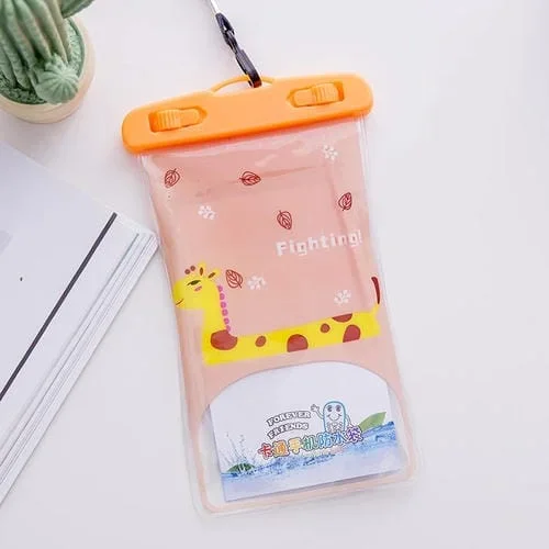 10 Pcs Bolsa Grande Para Teléfono Móvil Impermeable Transparente Dibujos Animados Little Yellow Deer