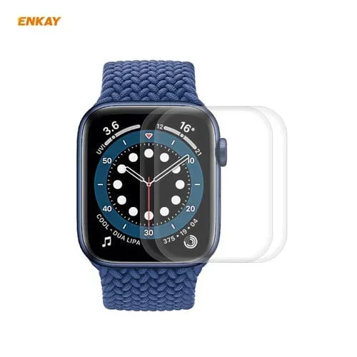 2 PCs Película Protectora Pantalla Completa 3D Pet Curvo Enkay Hat-Prince para Apple Watch Series 6/5/4 SE 44mm (Transparente)