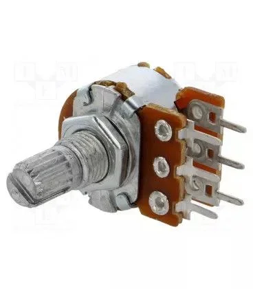 22k Potenciometro Doble Logaritmico Eje Metal Cto. Impreso R16148-1b-2-a22k