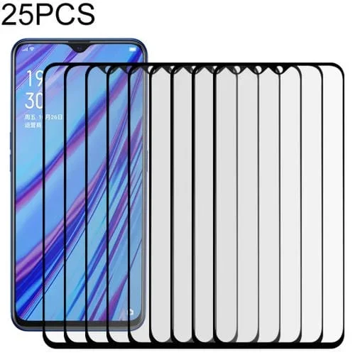 25 PCs para Oppo A5 / A9 (2020) Protector de Pantalla de Cubierta Completa con Pegamento Completo Película de Vidrio Templado