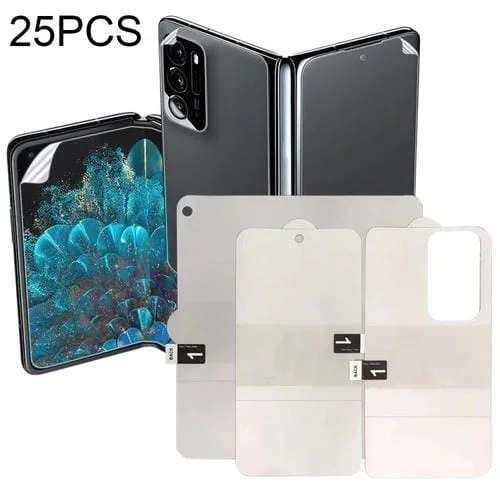 25 PCs Protector de Pantalla Completa Película de Hidrogel a Prueba de Explosiones para Oppo Find N (Pantalla Grande + Película Trasera Delantera)