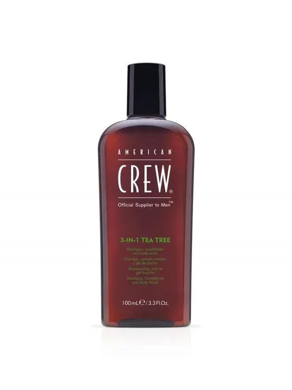 3-In-1 Tea Tree Shampoo and Conditioner and Body Wash American Crew for Men 3.3 oz Shampoo