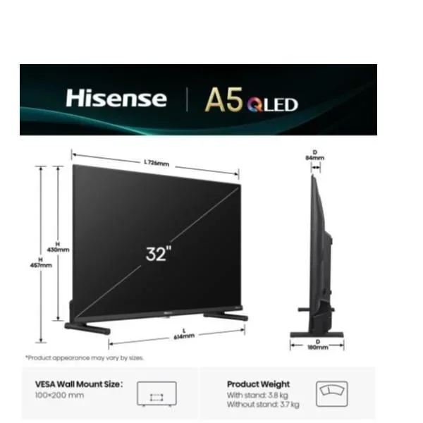 32A59Q TVC LED 32 QLED SMART TV HDR10 HDMI 1.4 VIDAA U9