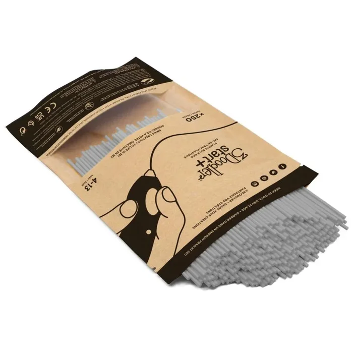 3Doodler Grey Bulk Bag 250 Strand Plástico compostable Gris 1 g