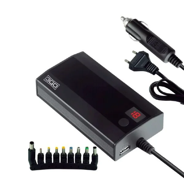 3GO ALIM90C2 adaptador e inversor de corriente Interior 90 W Negro