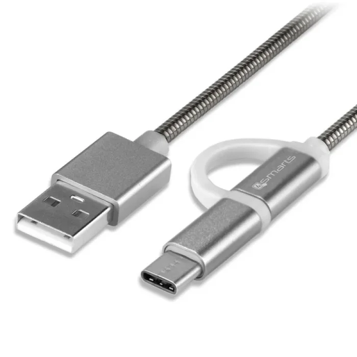 4smarts 4S468552 cable USB 1 m USB 2.0 USB A USB C/Micro-USB B Plata