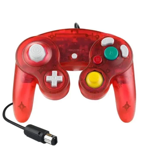 5 PCssolo Puntovibrantemando con Cablecontrolador de Juegopara Nintendongc(Transparenterojo)