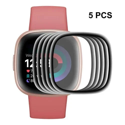 5 Uds Protector de Pantalla + Borde Soft PC Enkay 3D para Fitbit Versa 4/Sense 2