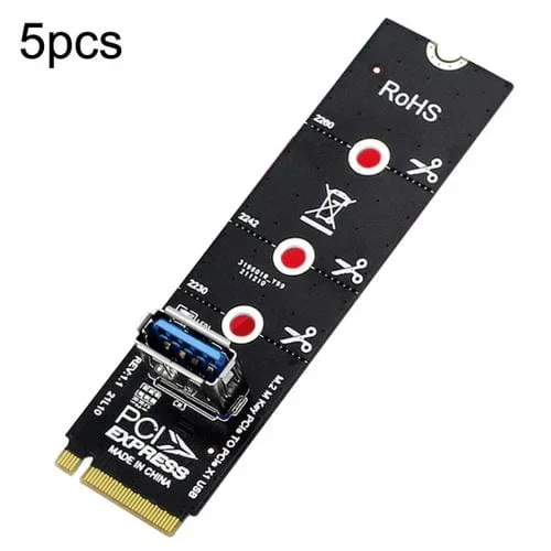 5 Unidades Tarjeta de Transferencia Ngff M.2 Rotor PCI-E Canal USB 3.0 Extensión de Gráficos (Negro)