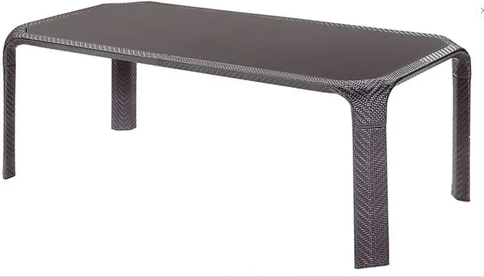 6520 continuum tavolo 100×220 dark brown con vetro