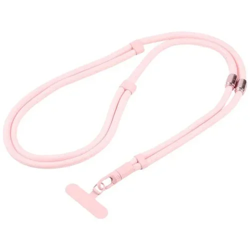 7mm 3 in 1 Threaded Adjustable Crossbody Mobile Phone Lanyard(Light Pink)