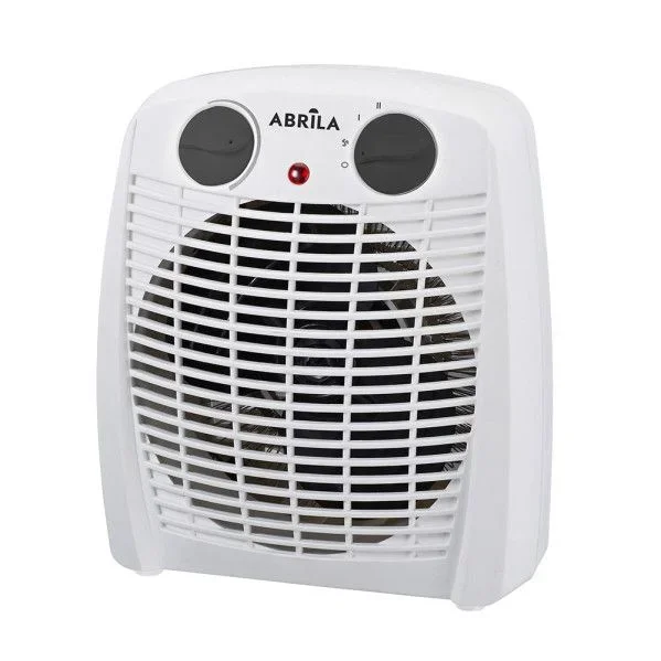 ABRILA – Termoventilador Eléctrico Gambia 2000W Blanco/Negro con Termostato Regulable | 2 Potencias y 3 Funciones | Protección de Seguridad y Luz Indicadora | 23,8×19,5×11,7cm