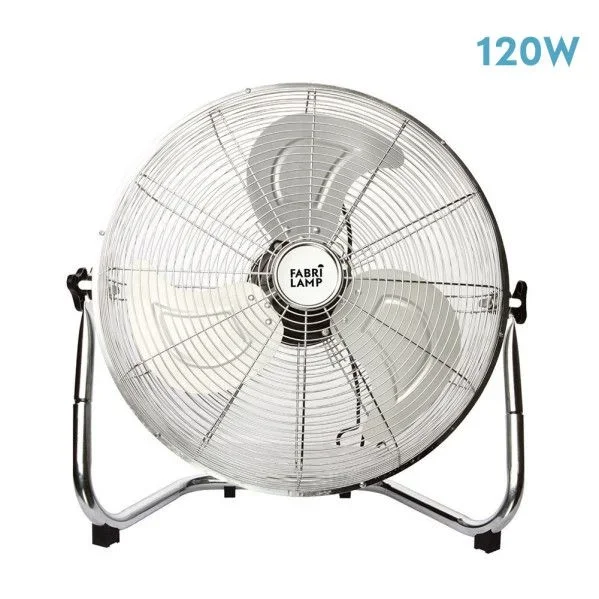 Abrila – Ventilador Industrial DC LIBIS | en Metal Cromado Color con tres Aspas | 3 Velocidades Ajustables | 120W de Potencia | Ideal para Todo Tipo de Estancias