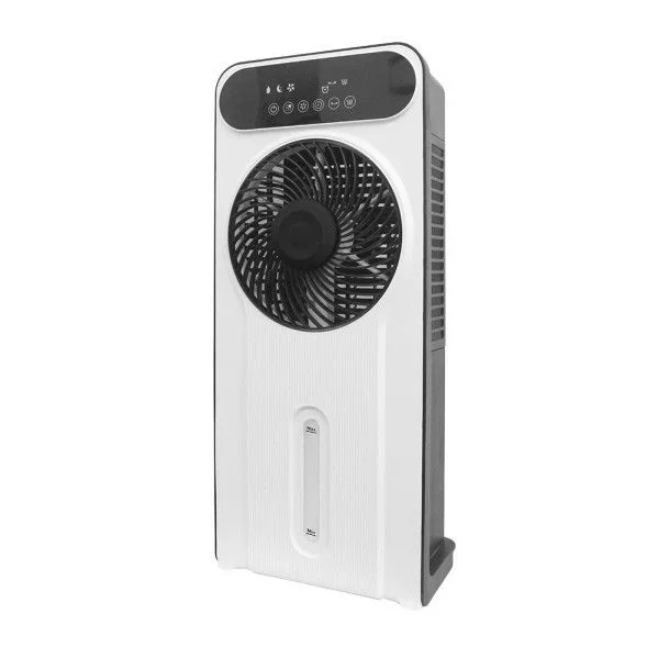 ABRILA-Ventilador Opium 12 Velocidades | Acumulador de Frío | 35W | Blanco/Negro | Mando a Distancia | Temporizador