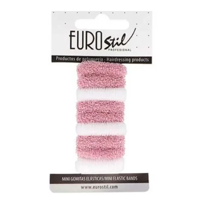Accesorios de la marca Eurostil: gomas, cabello Coleteros mini-Rosa Blanco Pack