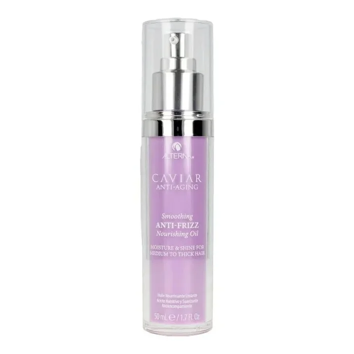 Aceite nutritivo anti-frizz Alterna Caviar Smoothing, fórmula enriquecida con extracto de caviar y aceites naturales, para cabello suave, brillante y sin encrespamiento