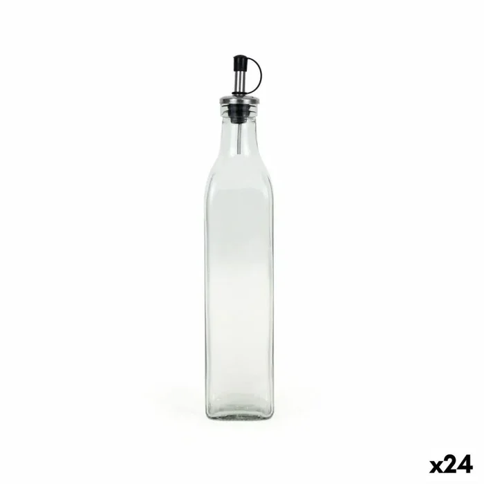 Aceitera anna transparente plateado vidrio 0,5 l (24 unidades)