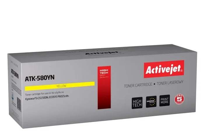 Activejet ATK-580YN cartucho de tóner 1 pieza(s) Compatible Amarillo