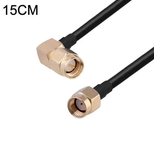 Adaptador Coaxial Codo Macho SMA a Cable RF RG174 Macho PR-SMA, Longitud 15 cm