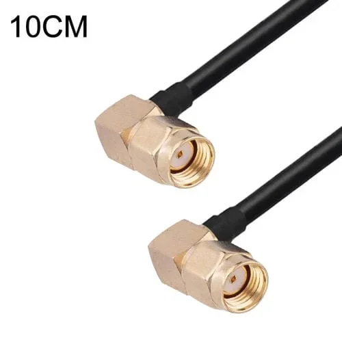 Adaptador Coaxial RF RG174 Codo Macho RP-SMA a Codo Macho RP-SMA Cable 10 cm