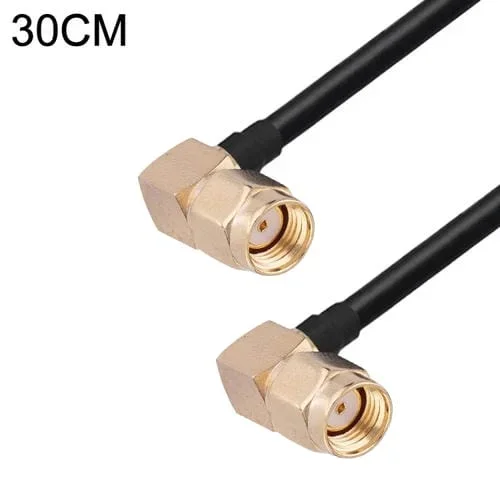 Adaptador Coaxial RF RG174 Codo Macho RP-SMA a Codo Macho RP-SMA Cable 30 cm