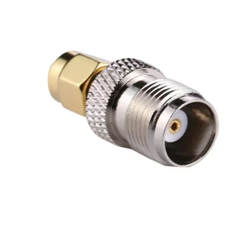 Adaptador Coaxial RF RP-SMA Macho a TNC Hembra (Plateado)