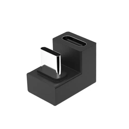 Adaptador Codo en U Tipo-C USB-C Macho a Hembra para Carga y Transferencia de Datos Interfaz 3.1