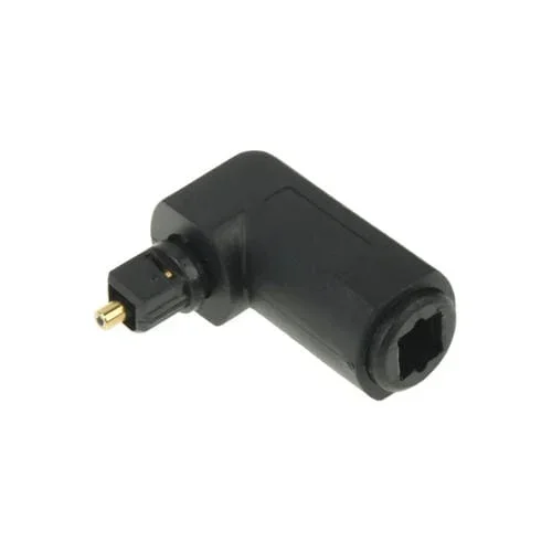 Adaptador de Audio Digital Toslink Ángulo Recto 90 Grados Cuadrado a Cuadrado Chapado en Oro Óptico