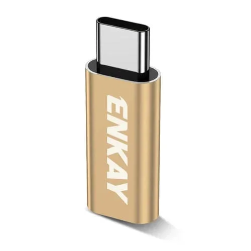 Adaptador de carga y transferencia Enkay Enk-At120 8 Pines a Tipo C (Dorado)
