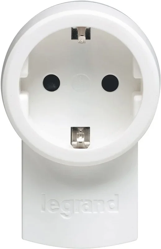 Adaptador de enchufe con una toma de corriente, 3680 W, Blanco y gris – Legrand 050462.