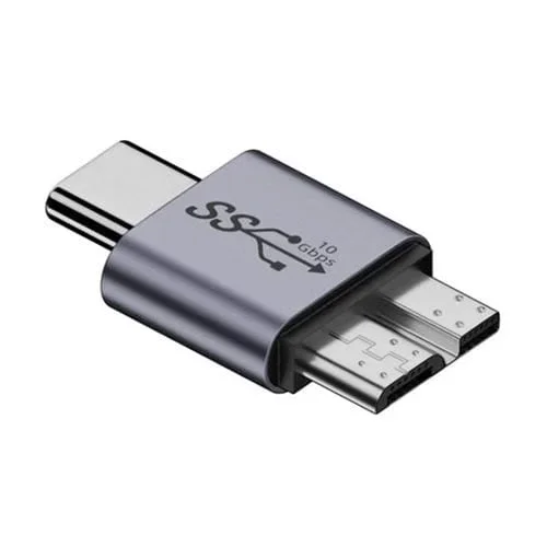 Adaptador Micro USB Macho Tipo B a USB Tipo C Macho Convertidor Interfaz para Caja HDD Enlace USB
