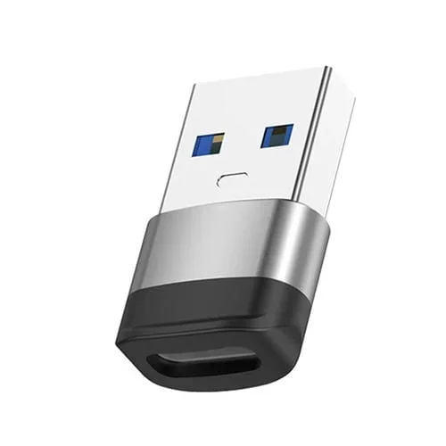 Adaptador OTG USB 3.0 Macho A a USB-C Type-C Hembra Transmisión 5 Gbps (Plateado)