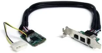 Adaptador Tarjeta Mini PCI Express PCIe FireWire 2 Puertos 1394b FW800 1 Puerto 1394a FW400