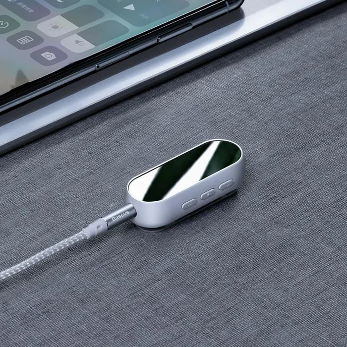 Adapter bluetooth 5.0 baseus ba02 aux, mini jack 3,5mm (white)