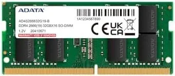 ADATA AD4S320032G22-SGN módulo de memoria 32 GB 1 x 32 GB DDR4 3200 MHz