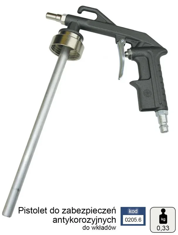 Adler Pistola neumática anticorrosiva para cartuchos, equipo profesional para protección de superficies, aplicación homogénea, alta resistencia, compatibilidad con aire comprimido, color metálico.