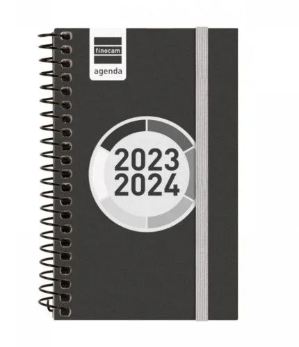 Agenda escolar 2023-2024 e10-155×212 1 día página espir label negro finocam 633126024