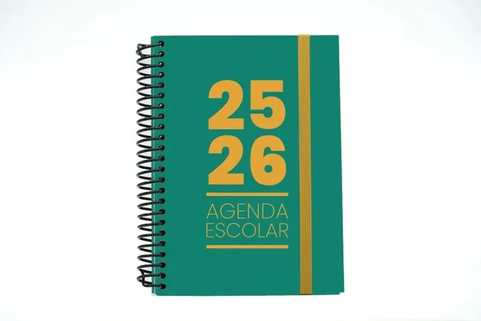 Agenda escolar 25-26 a5 tapa cartón día página verde