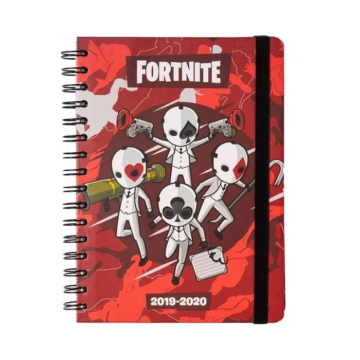 Agenda escolar erik asva51915 fortnite – 14.8*21cm – agosto 19/julio 2020 – 254pag. 100g – pegatinas – cierre banda elástica