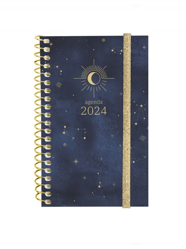 Agenda espiral design collection 2024 e3-79×127 semana vista horizontal moon
