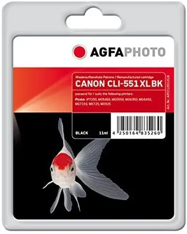AgfaPhoto APCCLI551XLB cartucho de tinta 1 pieza(s) Rendimiento estándar Foto negro