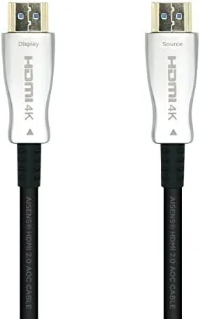 AISENS Cable HDMI V2.0 AOC Premium Alta Velocidad / HEC 4k@60Hz 18Gbps, A/M-A/M, Negro, 15m