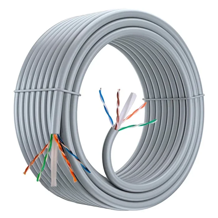 Aiten Data Bobina Cable de Red, UTP CAT6 305 metros, Polietileno de Alta Densidad (Solid HDPE) y LSZH – Cuatro Cables Trenzados y separador – Diámetro Conductor de 0.56 OFC (Oxygen Free Copper) 99.97%