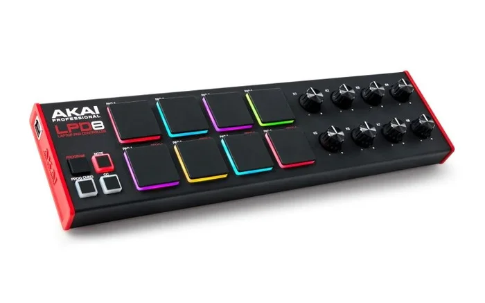 Akai Professional LPD8 – Controlador MIDI USB con 8 Drum Pads MPC Sensibles para Mac y PC, 8 Perillas Asignables y Software de Producción Musical