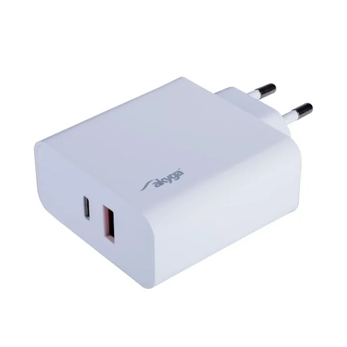 Akyga AK-CH-15 cargador de dispositivo móvil GPS, Auriculares, Teclado, MP3, MP4, Ordenador portátil, Portátil, Smartphone, Tableta, Teléfono, Universal Blanco Corriente alterna Carga rápida Auto