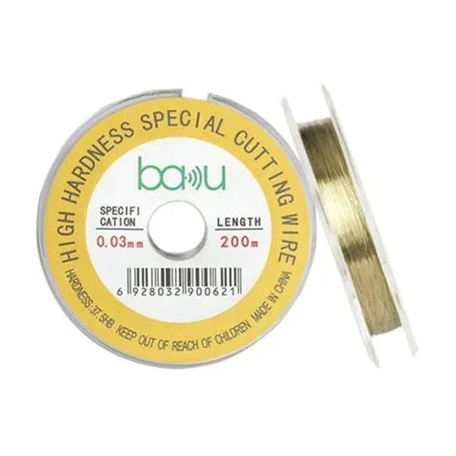 Alambre Separador de Pantalla de Acero al Carbono BAKU 0,03mm 200 m Reparación de Pantallas LCD de Teléfonos Inteligentes y Tabletas