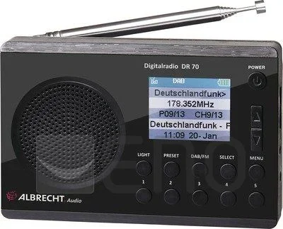 Albrecht 27370 – Radio Digital (Dab + / FM, 230 V, batería), Color Negro