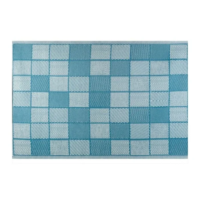 Alfombra de exterior meis 160 x 230 x 0,5 cm azul blanco polipropileno