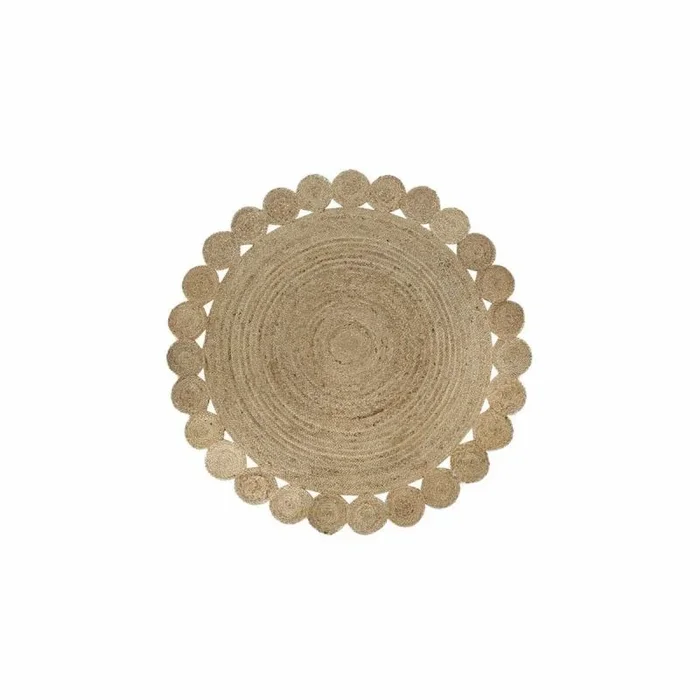 Alfombra dkd home decor marrón natural 150 x 150 x 1 cm