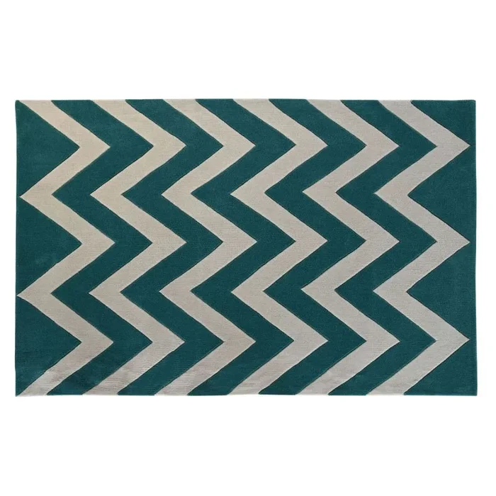 Alfombra dkd home decor poliéster zig-zag bicolor 120 x 180 x 2 cm